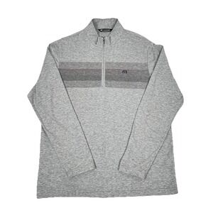 Travis Mathew 1/4 Zip Mens L Pullover Long Sleeve Pullover Golf Heathered Gray